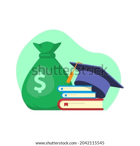 scholarship conceptual metaphor illustration flat design vector eps10. modern graphic element for landing page, empty state ui, infographic, icon