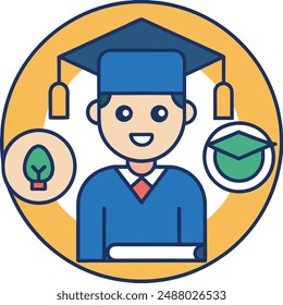 Scholarship Education Concept  Vector  Cartoon  Icon Illustration