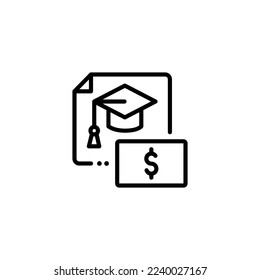 ilustración vectorial del icono de mortarboard educación académica