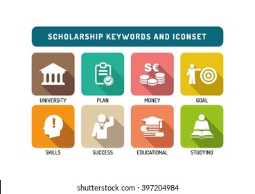 Scholarship Flat Icon Set