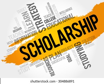 Scholarship Is A Form Of Financial Aid Awarded To Students For Further Education, Word Cloud Education Concept Background