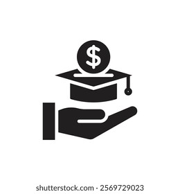 Scholarship fund icon Line Art Logo set