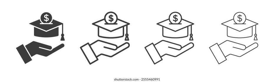 Scholarship fund icon pack. vector illustration
