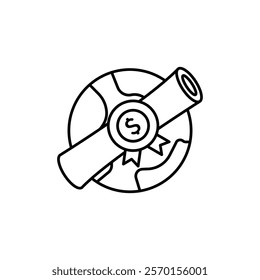 Scholarship fund icon Vector logo set flat