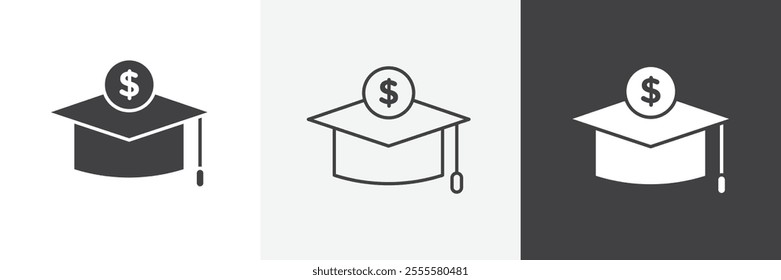Scholarship fund icon vector set for ui designs