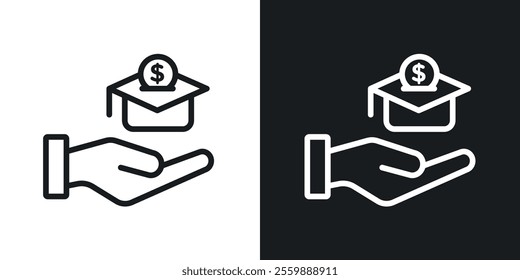 Scholarship fund icons. vector set in black colors