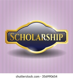 Scholarship gold shiny emblem