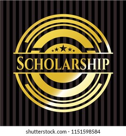 Scholarship golden emblem or badge