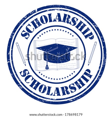 Scholarship grunge rubber stamp on white, vector illustration