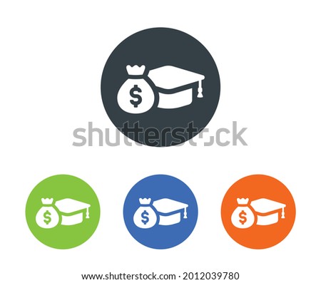 Scholarship icon. College fee, tuition expenses sign symbol. Student loan concept.