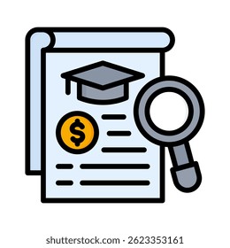 Elemento de ícone de bolsa de estudos para design