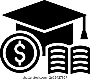 Scholarship Icon Glyph Vector Illustration