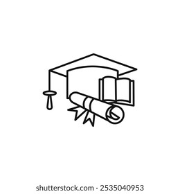 Scholarship icon Isolated flat vector in outline