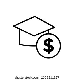 Scholarship icon isolated on white background