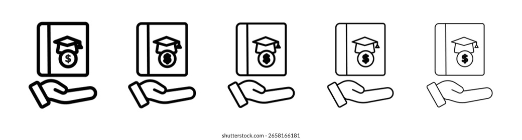 Icono de la beca Vector aislado en el fondo blanco