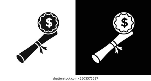 Vector de arte de línea de icono de beca