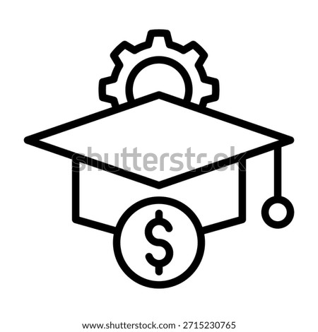 Scholarship Icon Line Design Vector Illustration
