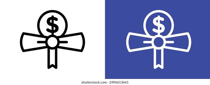 Scholarship icon logo sign set vector outline