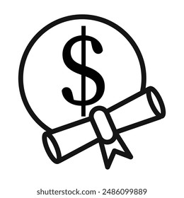 Scholarship icon mark in filled style