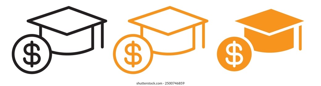 Scholarship Icon Set Academic Achievement Illustrations for Education and Awards
