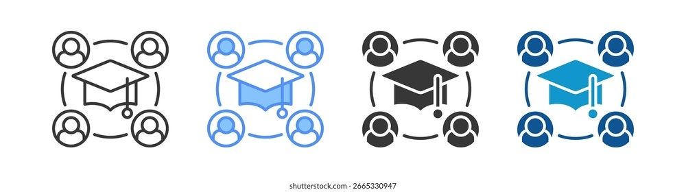 Conjunto de iconos de becas Colección de estilo múltiple