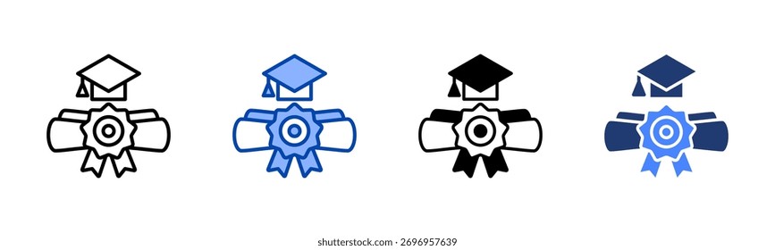 Scholarship icon set multiple style collection