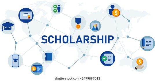 scholarship icon set scholar graduate school college needs financial tuition