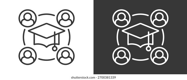 Conjunto De Iconos De Beca Colección De Vector Aislado En Blanco Y Negro