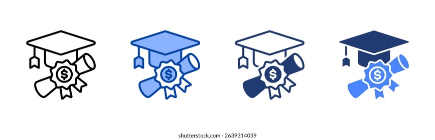 Scholarship icon sheet multiple style collection