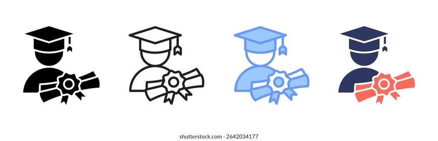 Scholarship icon sheet multiple style collection