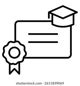 Scholarship icon Simple outline vector logo
