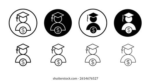 Scholarship icon Simple outline vector logo