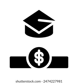 Scholarship icon. with a soild style. Suitable for use on websites, UI and mobile apps.