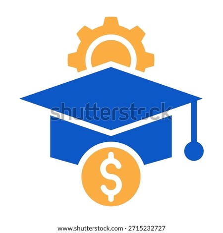 Scholarship Icon Solid Color Design Vector Illustration