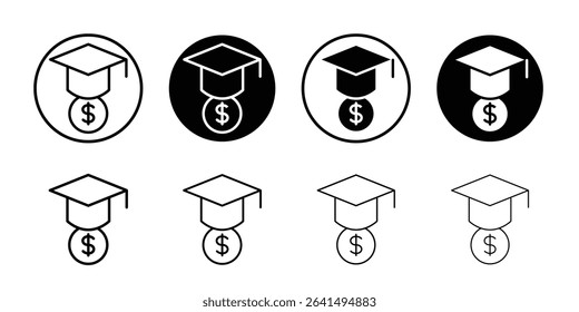 Scholarship icon Thin line illustration set vector