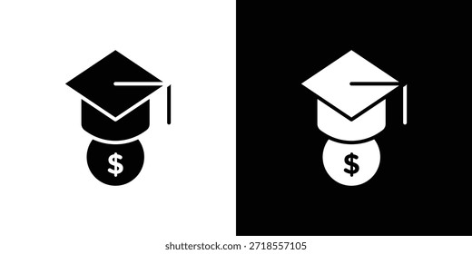 Ilustración vectorial de iconos de becas - iconos de vector de estilo negro de alta calidad