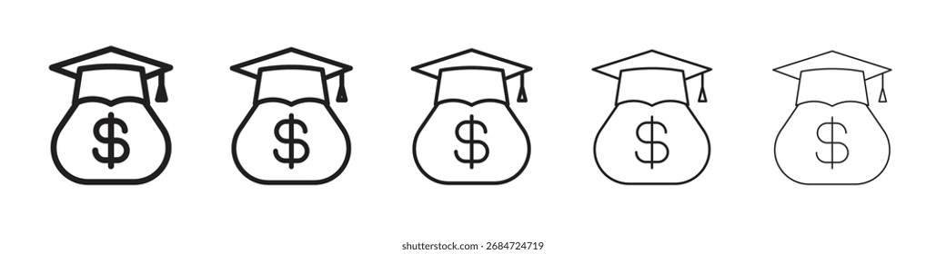 Ícone de bolsa de estudos vetor ilustração isolada