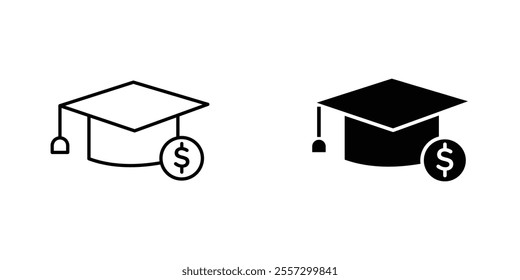 Scholarship Icon vector. liner and flat style icons set.