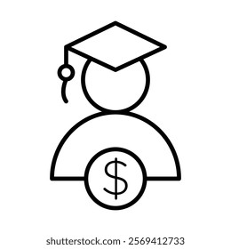 Scholarship icon Vector logo outline