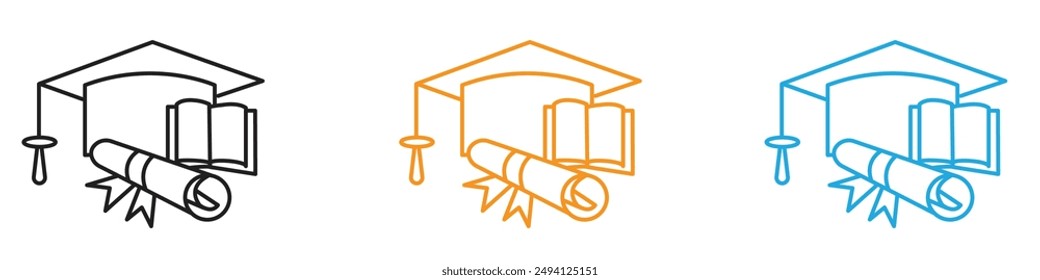 Scholarship icon vector logo set collection for web app ui