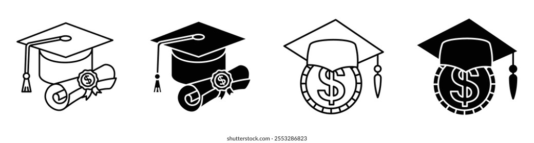 Scholarship icon vector set. EPS10