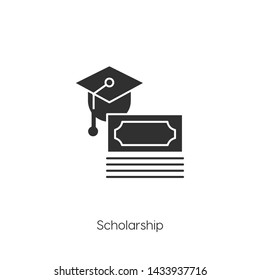 Scholarship icon vector. Scholarship symbol. Linear style sign for mobile concept and web design. modern symbol illustration.