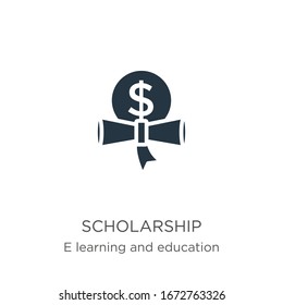 Scholarship Icon Vector. Trendy Flat Scholarship Icon From E Learning And Education Collection Isolated On White Background. Vector Illustration Can Be Used For Web And Mobile Graphic Design, Logo, 