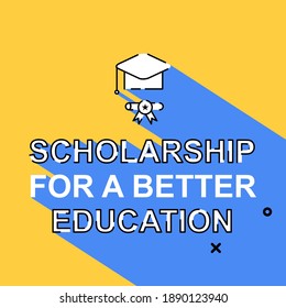 Scholarship illustration design. Easy to edit with vector file. Can use for your creative content. Especially about education.