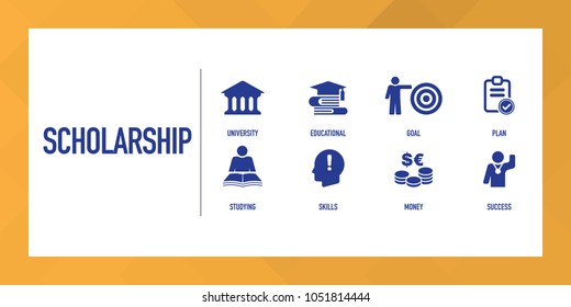 Scholarship Infographic Icon Set