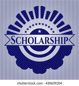 Scholarship jean or denim emblem or badge background