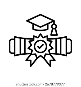Línea de beca icono Vector colección