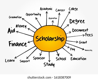 Scholarship mind map, education concept for presentations and reports