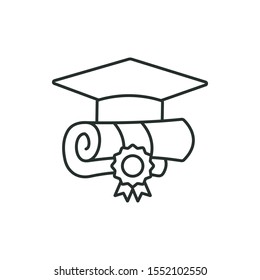 Scholarship - Minimal Line Web Icon. Simple Vector Illustration. Concept For Infographic, Website Or App.