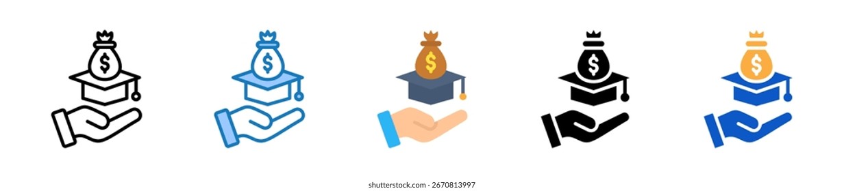 Scholarship multiple style icons set design vector illustration.